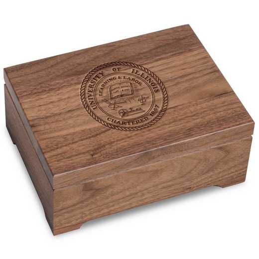 615789890171: Univ of Illinois Solid Walnut Desk Box