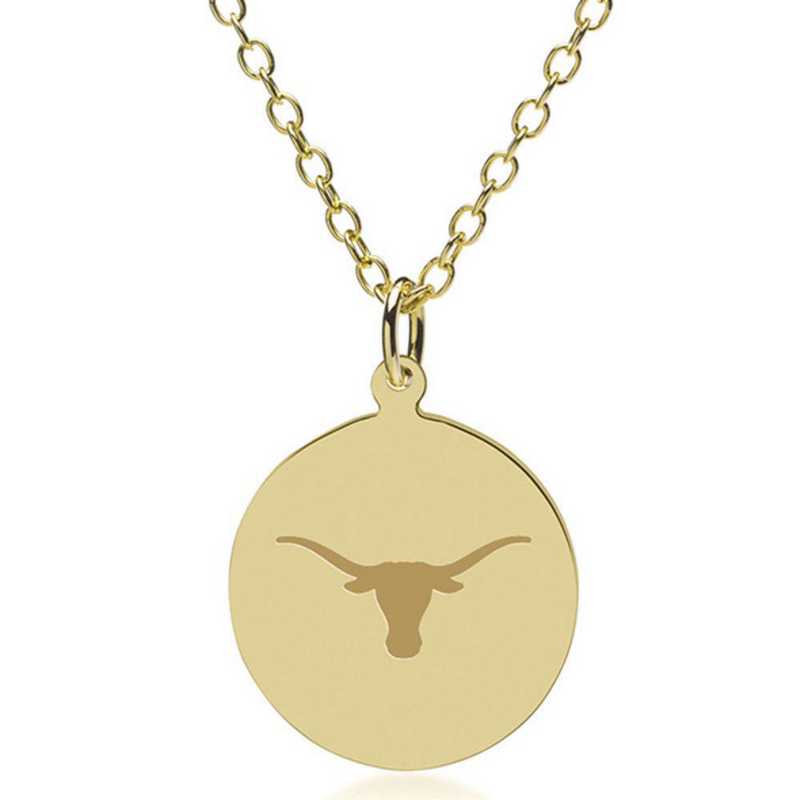 615789799276: University of Texas 14K Gold Pendant & Chain by M.LaHart & Co.