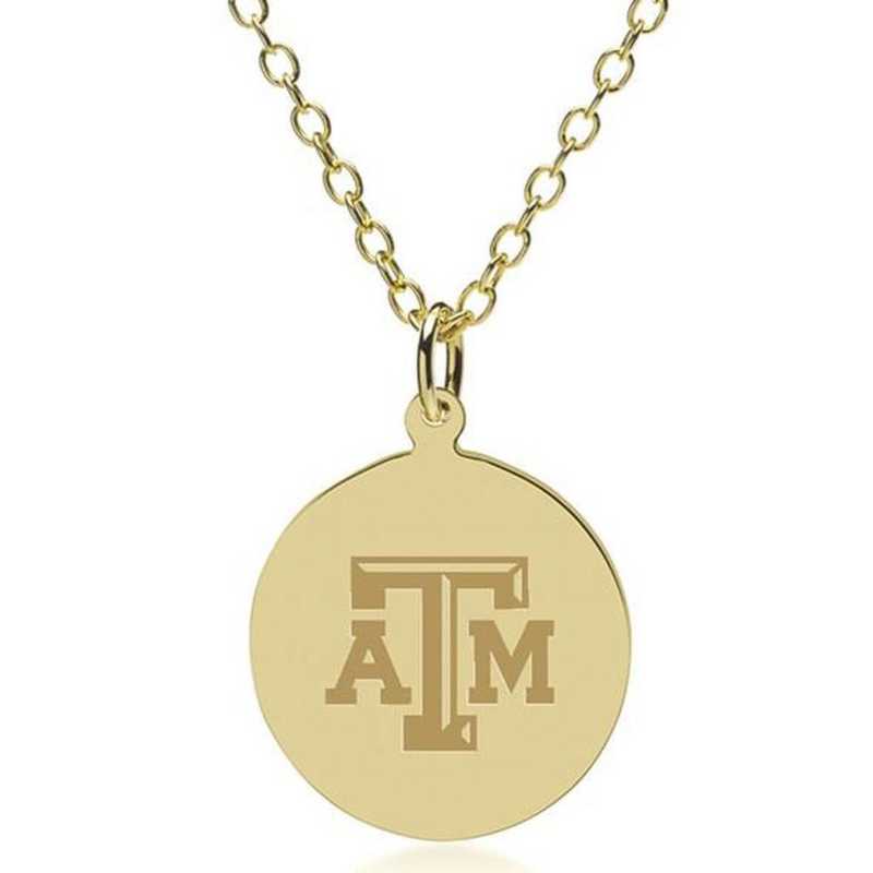 615789016267: Texas A&M University 18K Gold Pendant & Chain by M.LaHart & Co.
