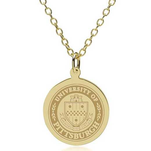 615789064183: Pitt 18K Gold Pendant & Chain by M.LaHart & Co.