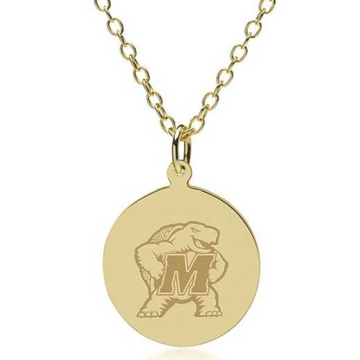 615789207634: Maryland 18K Gold Pendant & Chain by M.LaHart & Co.