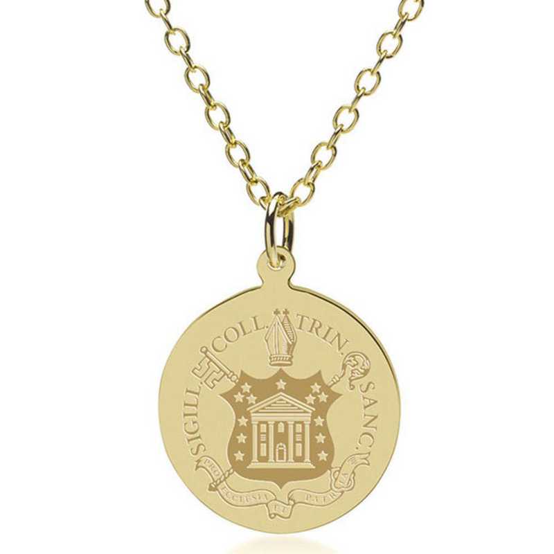 615789341062: Trinity College 18K Gold Pendant & Chain by M.LaHart & Co.