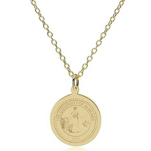 615789502890: Alabama 18K Gold Pendant & Chain by M.LaHart & Co.