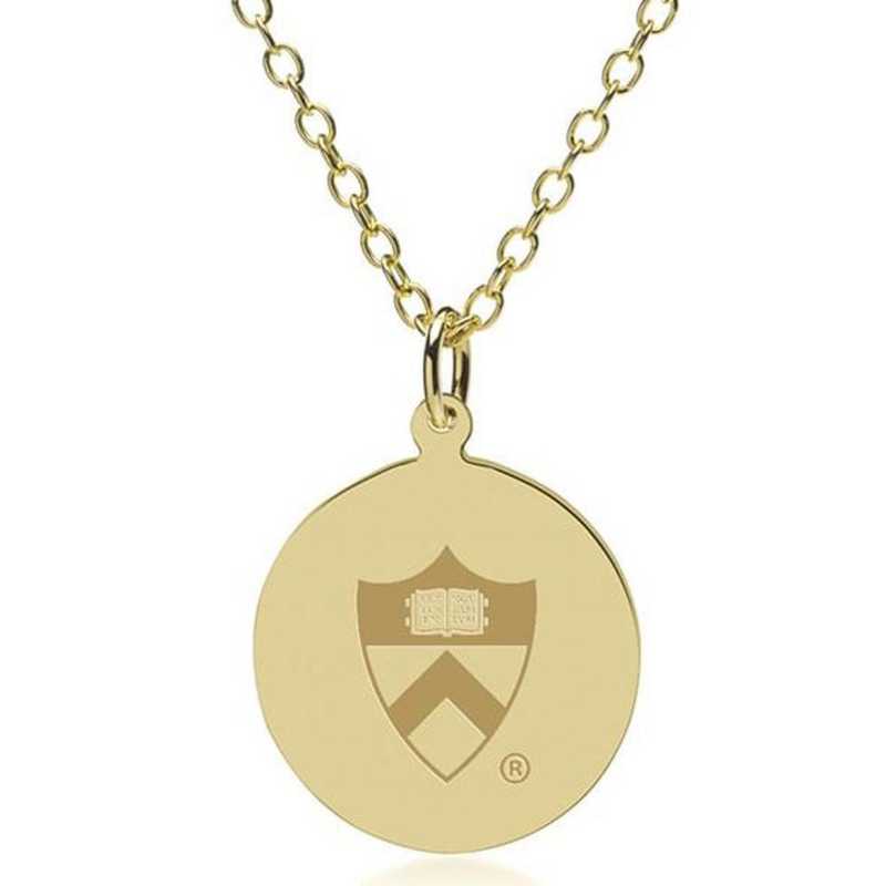 615789607069: Princeton 18K Gold Pendant & Chain by M.LaHart & Co.