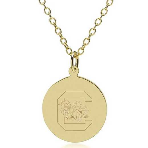 615789751571: South Carolina 18K Gold Pendant & Chain by M.LaHart & Co.