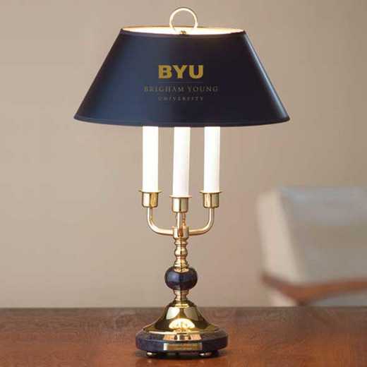615789509769: Brigham Young University Lamp in Brass & Marble