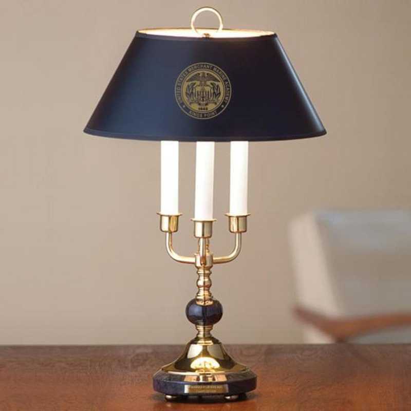 615789589112: US Merchant Marine Academy Lamp in Brass & Marble