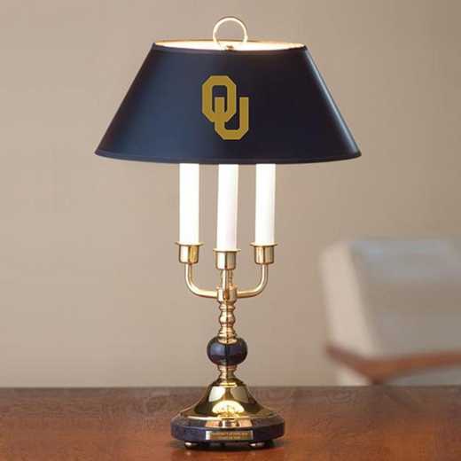 615789919988: University of Oklahoma Lamp in Brass & Marble