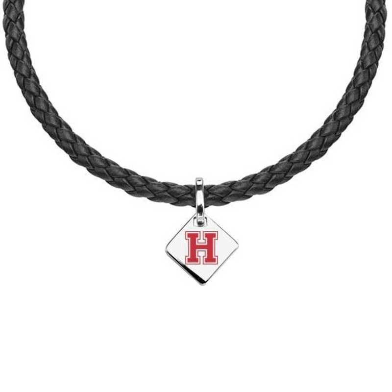 615789412953: Harvard Leather Necklace with SS Tag