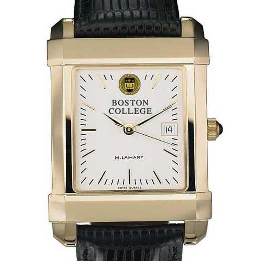 615789452898: Boston College Men's Gold Quad Watch W/ Leather Strap