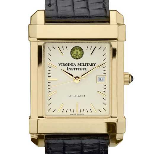 615789640356: VMI Men's Gold Quad Watch W/ Leather Strap