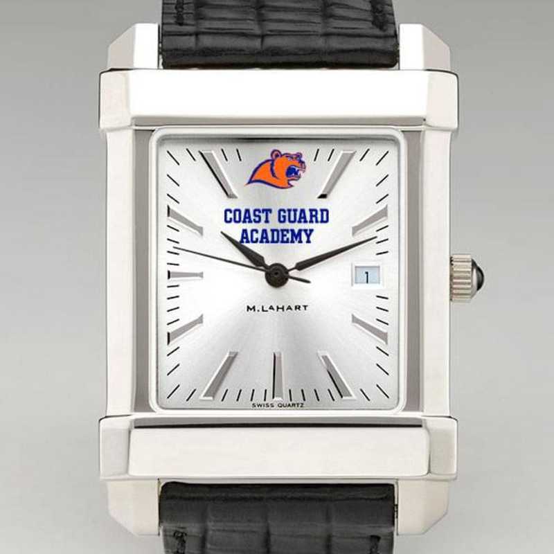615789111290: Coast Guard Academy Men's Collegiate Watch W/ Leather Strap