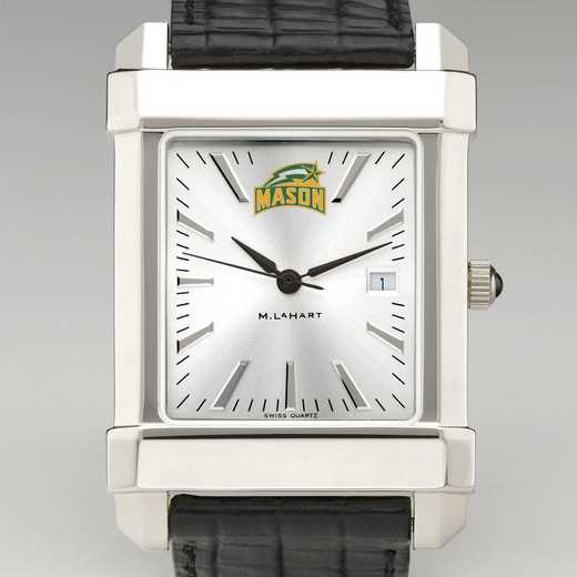 615789640035: George Mason Univ Men's Collegiate Watch W/ Leather Strap