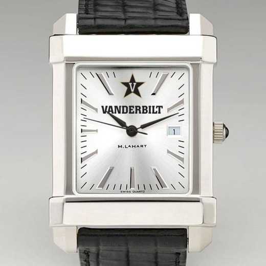 615789656425: Vanderbilt Men's Collegiate Watch W/ Leather Strap