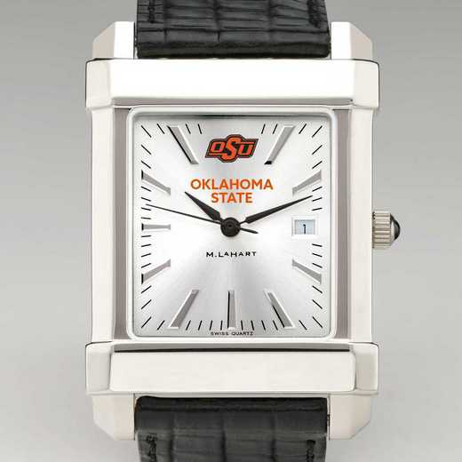 615789797074: Oklahoma State Univ Men's Collegiate Watch W/ Leather Strap