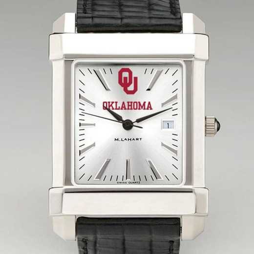 615789802488: Oklahoma Men's Collegiate Watch W/ Leather Strap