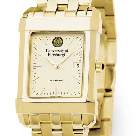 615789020585: Pittsburgh Men's Gold Quad Watch with Bracelet