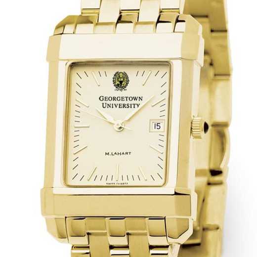 615789110262: Georgetown Men's Gold Quad Watch with Bracelet