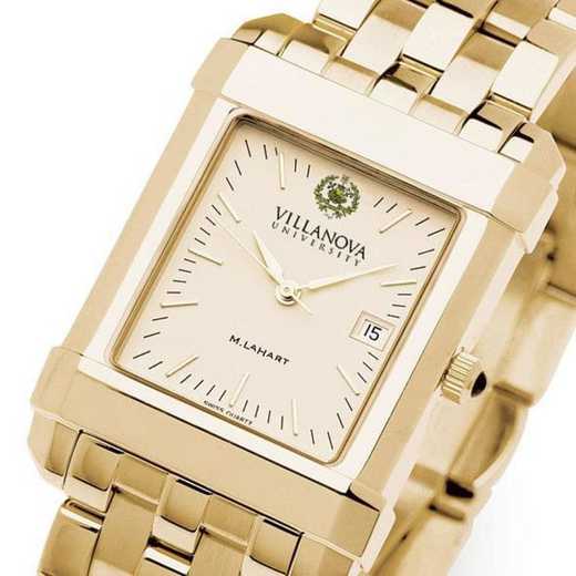 615789111276: Villanova Men's Gold Quad Watch with Bracelet