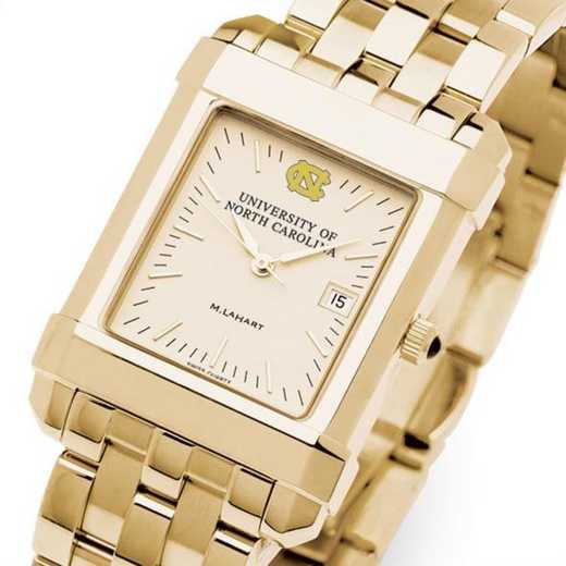 615789153818: UNC Men's Gold Quad Watch with Bracelet