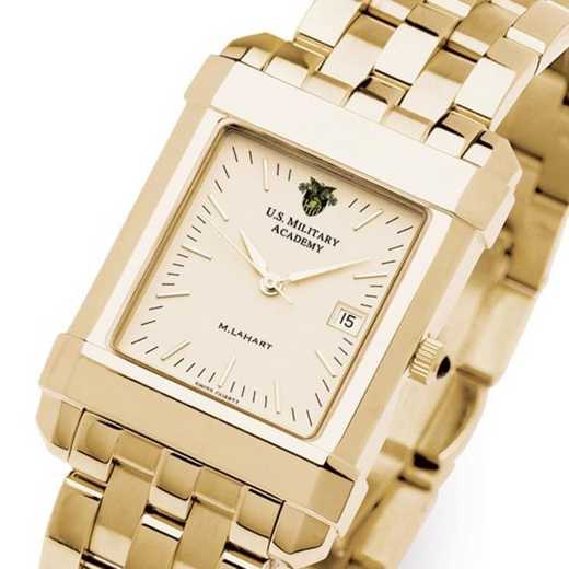 615789290995: West Point Men's Gold Quad Watch with Bracelet