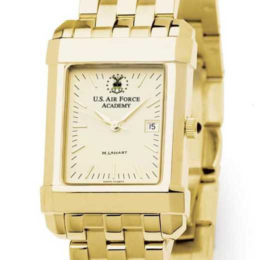 615789352563: USAFA Men's Gold Quad Watch with Bracelet