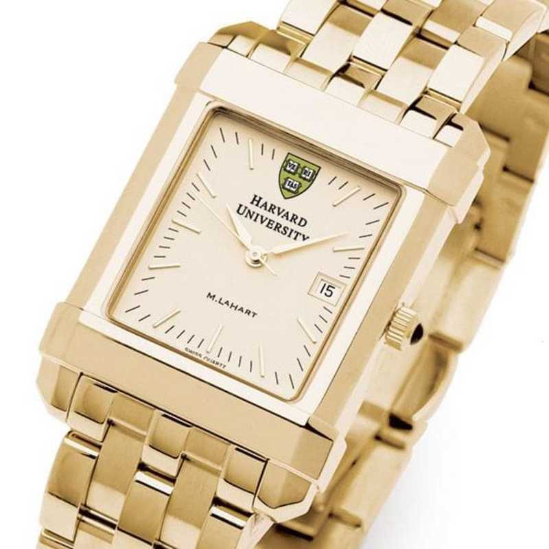 615789410102: Harvard Men's Gold Quad Watch with Bracelet
