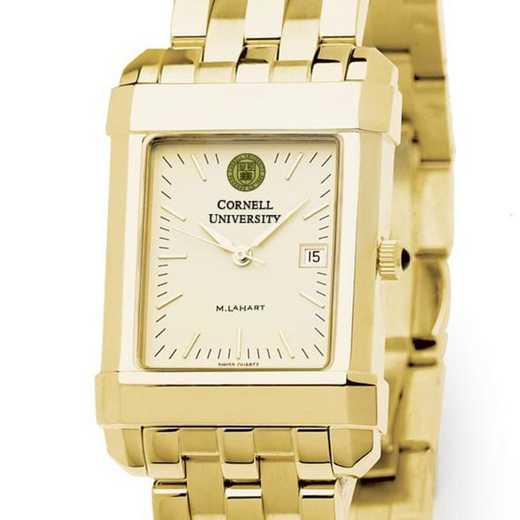 615789411642: Cornell Men's Gold Quad Watch with Bracelet