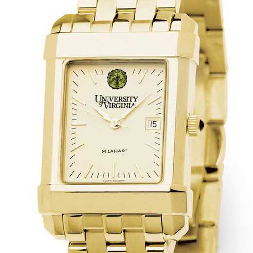 615789413455: UVA Men's Gold Quad Watch with Bracelet