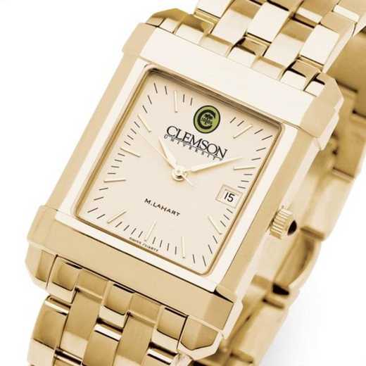 615789454427: Clemson Men's Gold Quad Watch with Bracelet