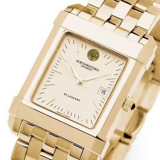615789470274: Northwestern Men's Gold Quad Watch with Bracelet