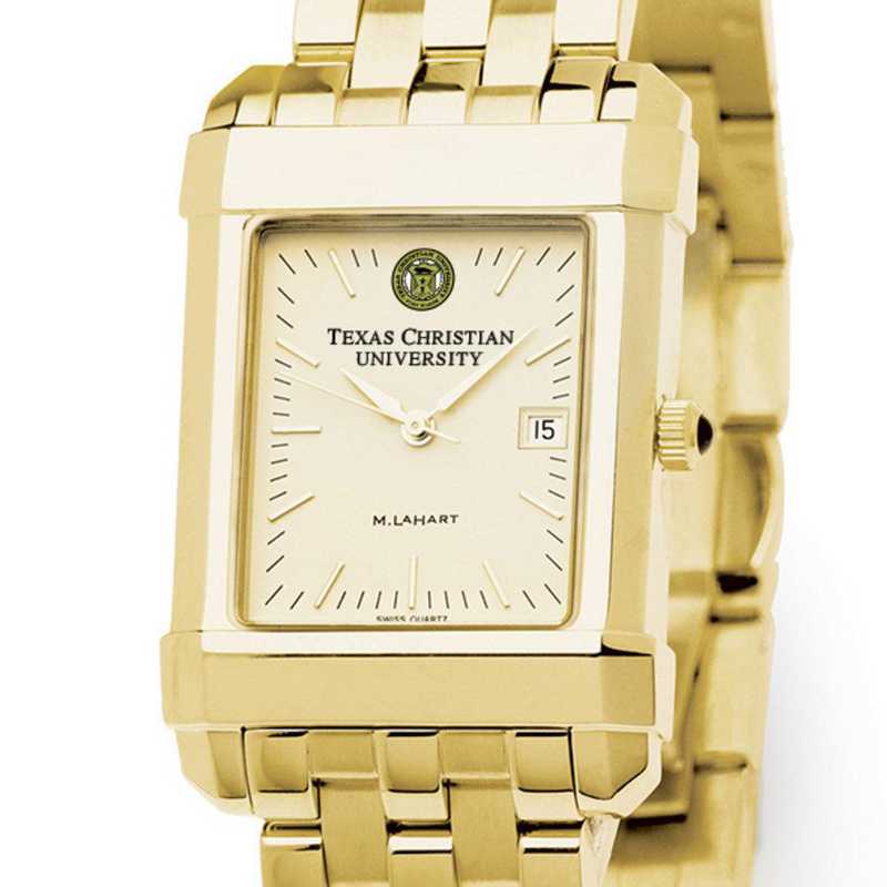 615789769712: TCU Men's Gold Quad Watch with Bracelet