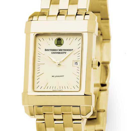 615789921370: SMU Men's Gold Quad Watch with Bracelet