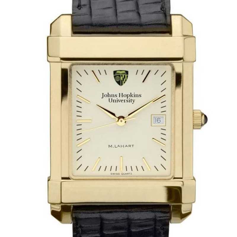 615789274162: Johns Hopkins Men's Gold Quad Watch W/ Leather Strap