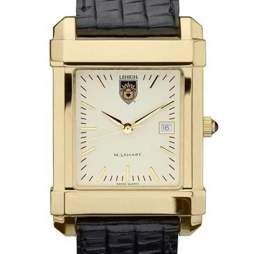 615789411536: Lehigh Men's Gold Quad Watch W/ Leather Strap