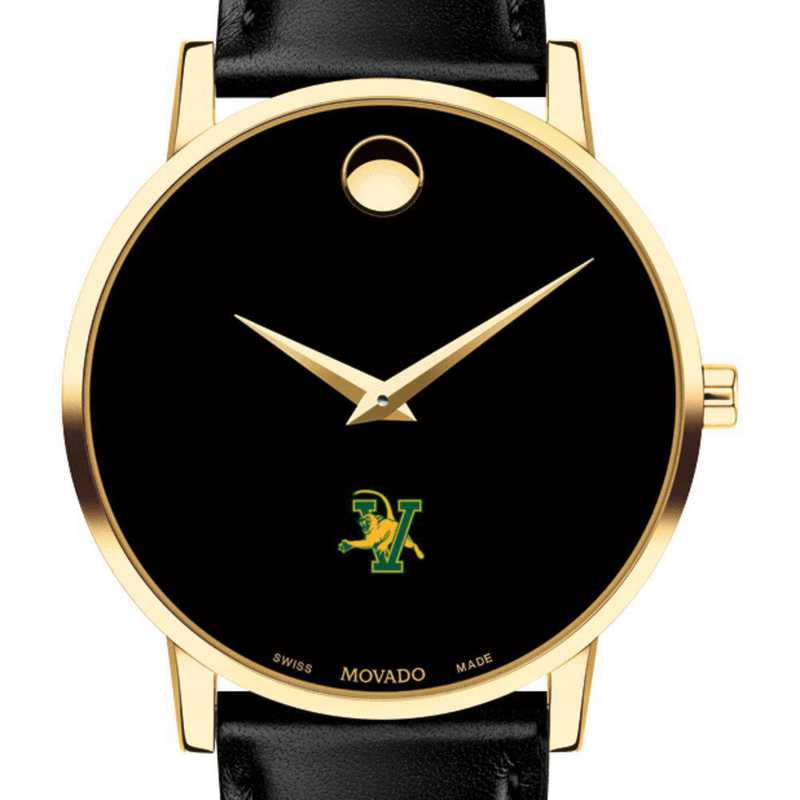 615789510543: Univ of Vermont Men's Movado Gold Museum Classic Leather