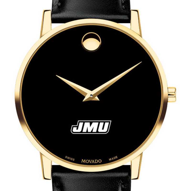 615789518617: James Madison Univ Men's Movado Gold Museum Classic Leather