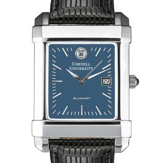 615789411659: Cornell Men's Blue Quad Watch W/ Leather Strap