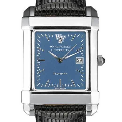 615789652199: Wake Forest Men's Blue Quad Watch W/ Leather Strap