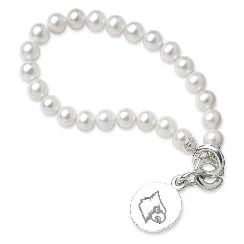 615789019565: UNIV of Louisville Pearl Bracelet W/ SS Charm