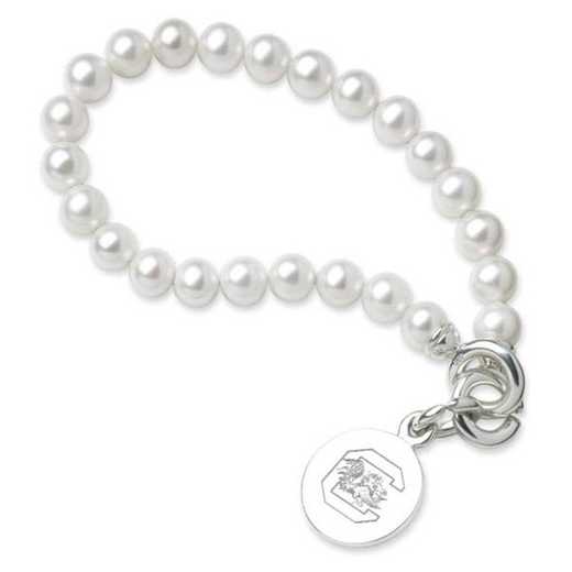 615789084167: South Carolina Pearl Bracelet W/ SS Charm