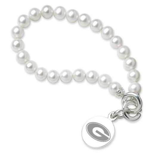 615789116318: Georgia Pearl Bracelet W/ SS Charm