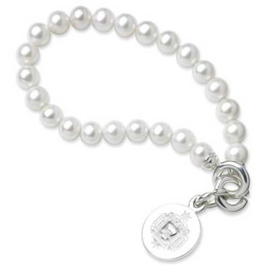 615789129394: Naval Academy Pearl Bracelet W/ SS Charm