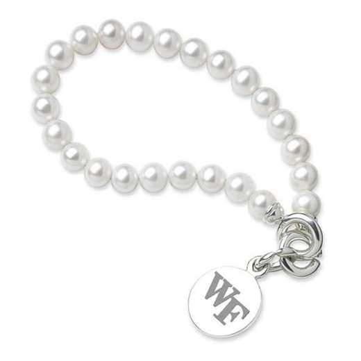615789203445: Wake Forest Pearl Bracelet W/ SS Charm