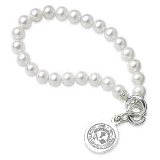 615789218104: Miami UNIV Pearl Bracelet W/ SS Charm