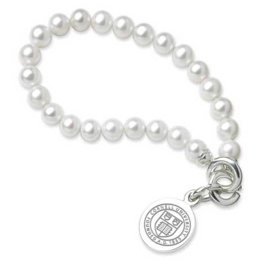 615789434337: Cornell Pearl Bracelet W/ SS Charm