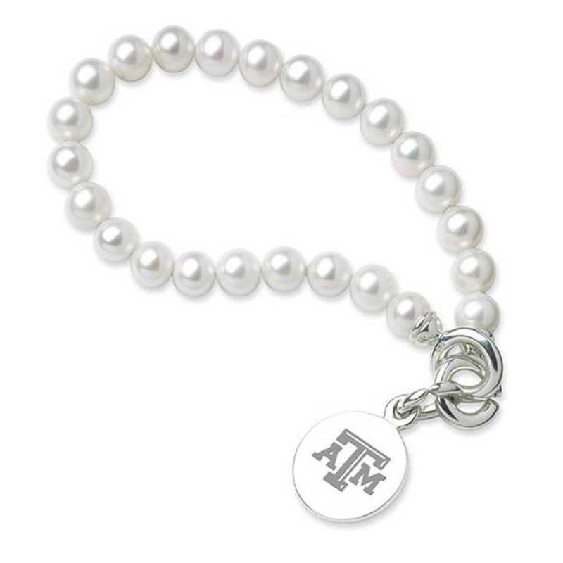 615789546078: Texas A&M Pearl Bracelet W/ SS Charm