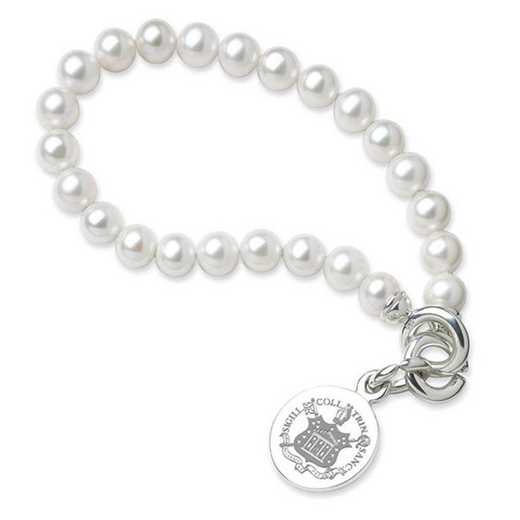 615789575900: Trinity College Pearl Bracelet W/ SS Charm
