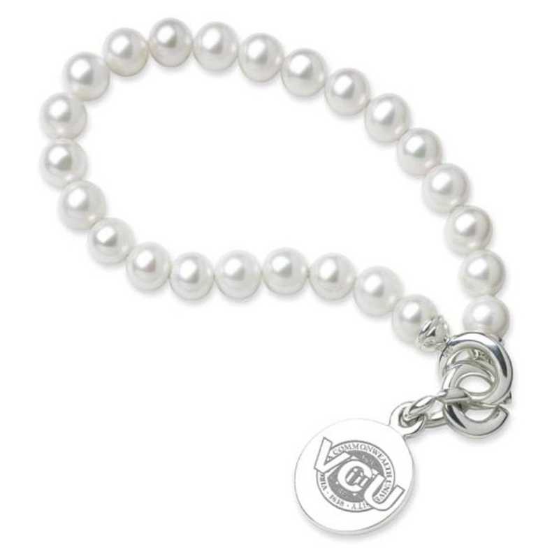 615789654971: VCU Pearl Bracelet W/ SS Charm