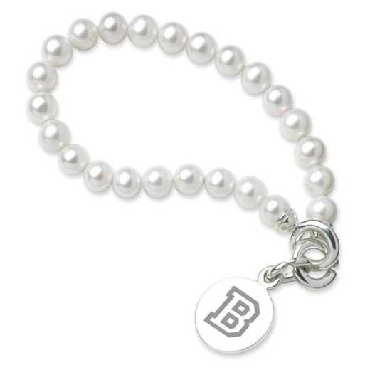 615789899211: Bucknell Pearl Bracelet W/ SS Charm